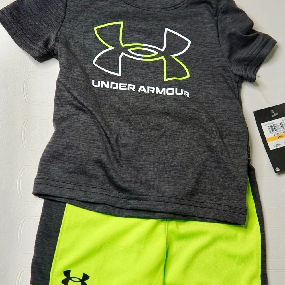 Under Armour Charcoal and Lime Kids' Outfit